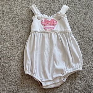 Stitchy Fish Disney Smocked Bubble Minnie White Pink 2T